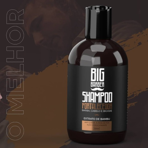 Shampoo Fortalecedor Barba Big Barber 250ml Fardo Com 3 Unid