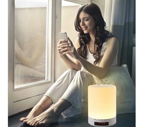 Lámpara Led De Noche Con Altavoz Bluetooth Inalámbrico Reloj