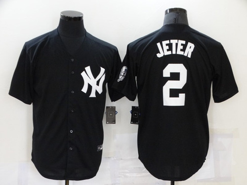 Imagen 1 de 2 de Camiseta Casaca Baseball Mlb Ny Yankees 2 Jeter Black Mod 1