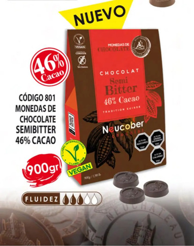 Cobertura Chocolate Bitter 46 % Cacao. Agro Servicio.