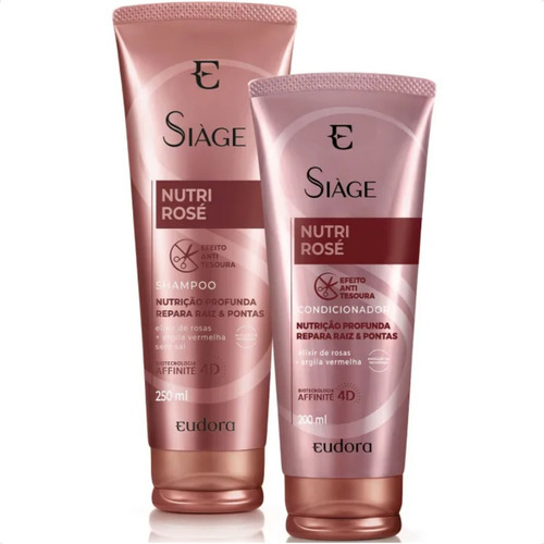 Kit Shampoo E Condicionador Nutri Rose Siage Eudora Nutrição