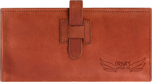 Cartera Ornas Leather Art Goldfinch Cognac: Billetera Marrón