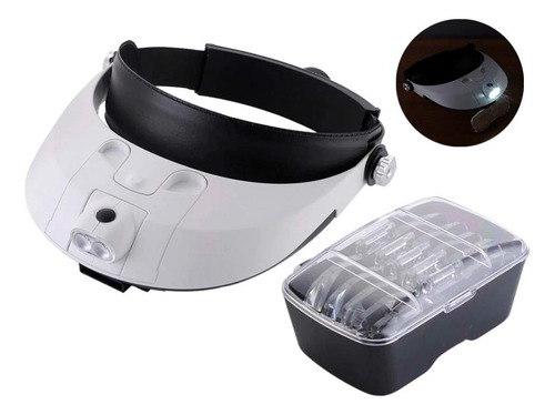 Lupas Luz Led Gafas 5 Lentes Diadema  Joyería Odontología