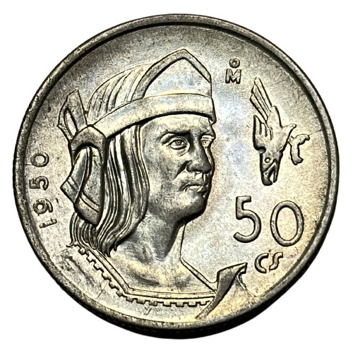 Moneda México 50 Centavos Año 1950 Km #449 Plata 0.300 