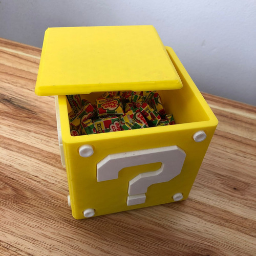 Caja Bloque Incognito Mario Bros Impresion 3d Pla Pixelados_