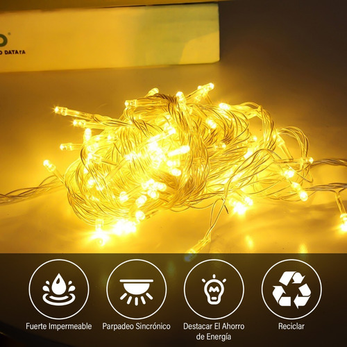 Imagen 5 de 8 de Serie Luces Cascada De Navidad 144 Leds 4x0.6m