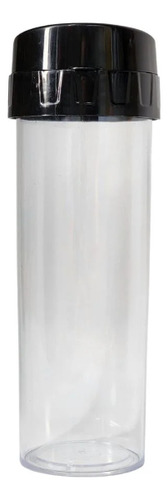 Garrafa Water Transparente 450ml Com Tampa Preta Acqua Bio