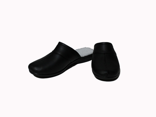 Pantufla Dama De Piel Con Borrega 