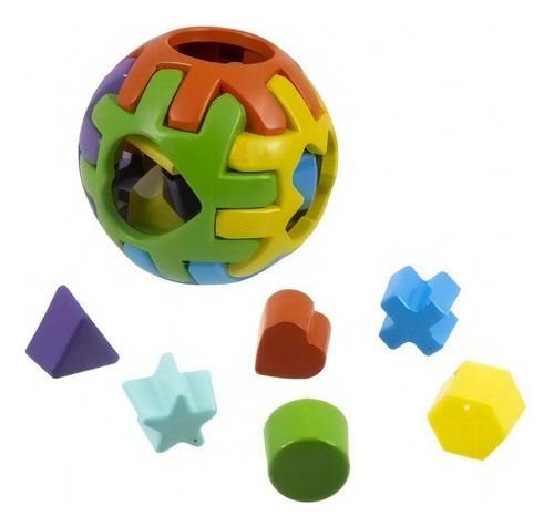 Brinquedo Didático Educativo De Encaixar Forma Bola P Baby Cor Colorido
