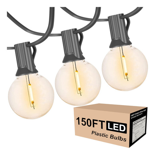 Cadena De Luces Led Para Exteriores De 150 Pies Con 75 Enchu