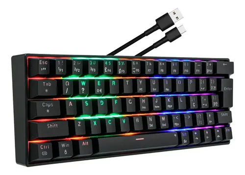 Teclado Mecânico Gamer Tkl 60% Switch Blue