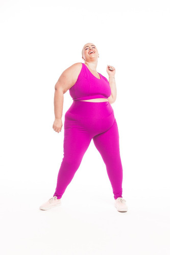 Imagem 3 de 5 de Legging Plus Size Wonder Size Lisa Com Bolso Emana® Uva