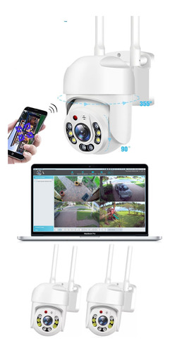 Kit De 3 Camaras Wifi Exterior Interior Domo 360° Hd 720p