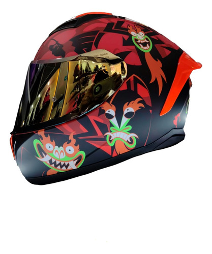 Casco Shaft Integral Cartoon Network 582 Edición Especial Rojo Samurai Jack L