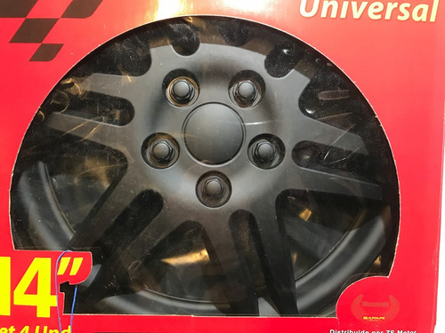 Imagen 7 de 8 de Tazas Ruedas Llantas 14 Deportivas Tuning.x4 Negro Mate M254