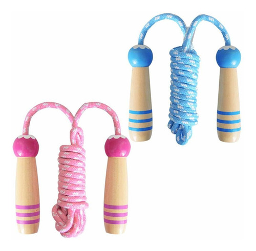 2 Cuerda Saltar Para Niño Ajustable Niña Mango Madera R