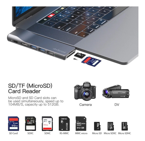 Imagem 5 de 6 de Hub Dodocool 8em2 Usb-c Multi Portas Usb-c Dc73gy