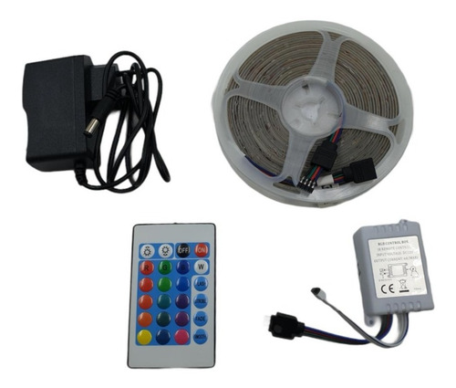Fita Led 5m Ultra Rgb 3528 Prova D'agua + Fonte + Controle