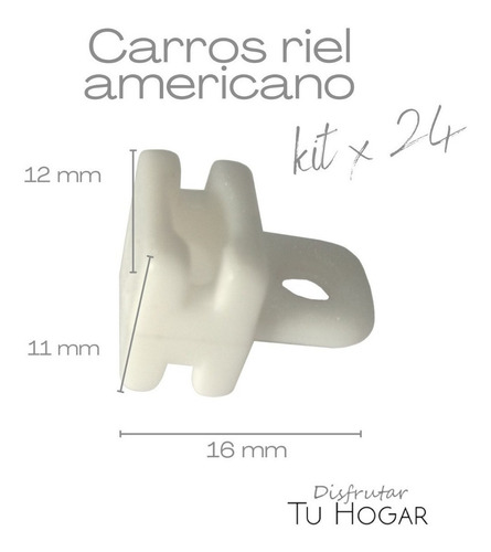 Imagen 2 de 7 de Correderas Carro Patin Para Riel Americano Pack 24 Unidades