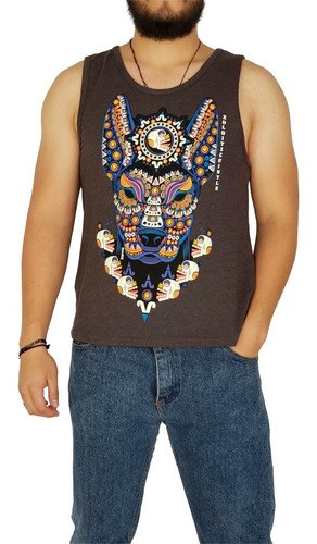 Camiseta Para Hombre Dios Xoloitzcuintle Fosforescente