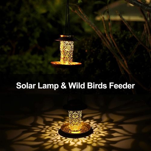 Alimentador Solar Para Pájaros Al Aire Libre, Linterna De Ja