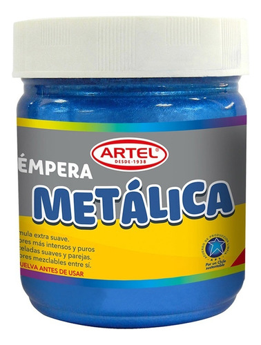 Témpera Artel Colores Frasco 100 Ml Color Metálica Azul