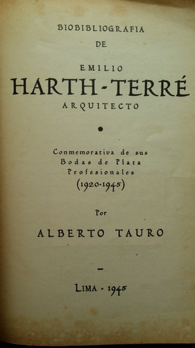 Biografía Emilio Harth Terre Arquitecto 1920-1945
