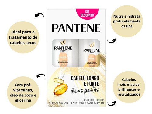 Shampoo 350ml + Condicionador 175ml Pantene Hidratação