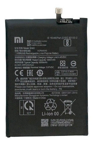 Batería Pila Xiaomi Bn62 Redmi 9t Nueva Tienda Física