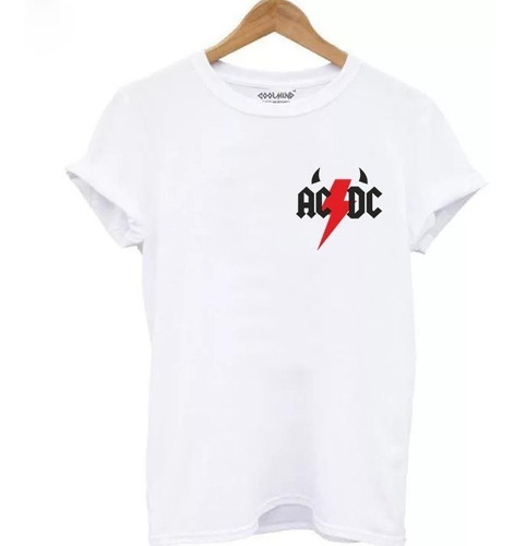 Polera Ac Dc Cuernos Logo Banda Unisex Hombre Mujer Banda 