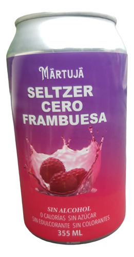 Seltzer Cero Sabor Frambuesa De 355ml - Martuja 