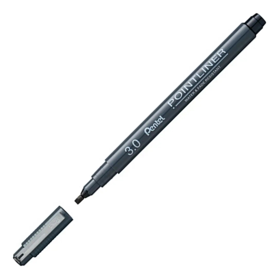 Caneta Nanquim Pointliner 3.0mm Preto - Pentel