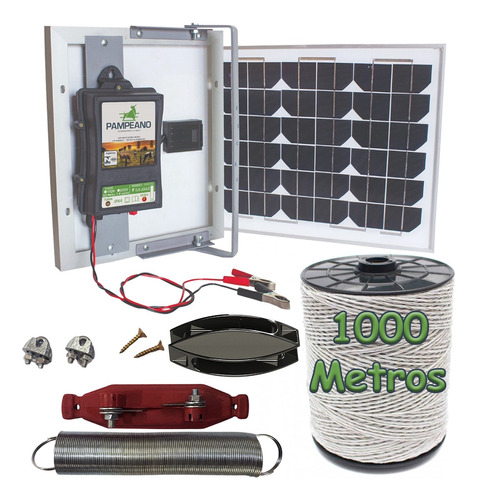 Energizador De Cerca Eletrica Rural Kit Solar Completo