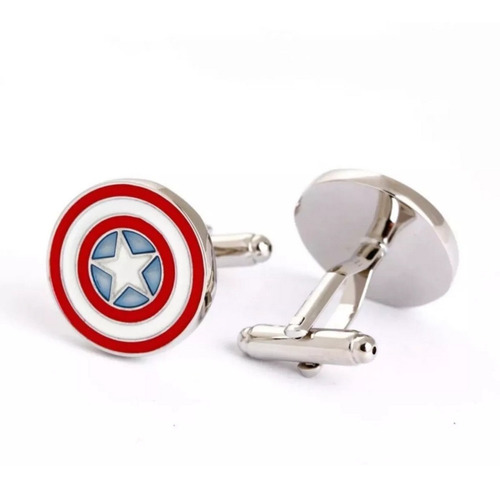 Mancuernillas Gemelos De Acero Escudo Capitan America Marvel