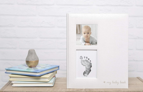 Kate & Milo Babybook And Ink Pad Album Memorias De Bebe Gris Recuerdos Y Datos De Bebe