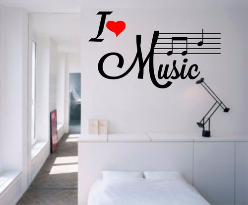 Vinilos Decorativos! I Love Music  Y Notas Musicales