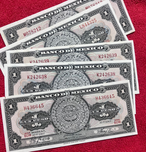 Billete 1 Pesos Calendario Azteca (Usado)