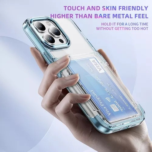 B / Funda Transparente For iPhone Con Tarjetero