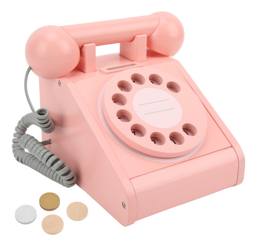 Teléfono De Esfera Retro De Simulación Para Niños Tele Pink
