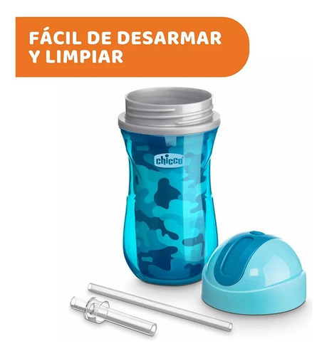 Imagen 6 de 9 de Vaso Antiderrame Sorbete Chicco Sport Cup 14m+ Azul