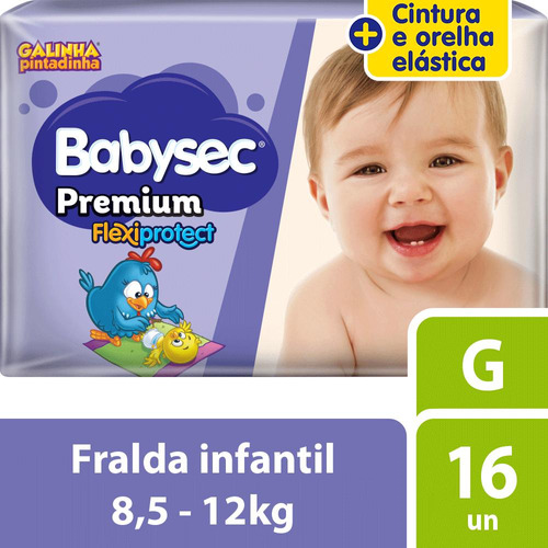 Fralda Galinha Pintadinha Premium 16 Unidades Tam G Babysec Gênero Sem gênero Tamanho Grande (G)