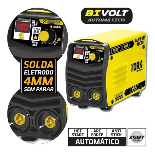 Maquina De Solda Kab-180 Super Tork Bivolt + Mascara