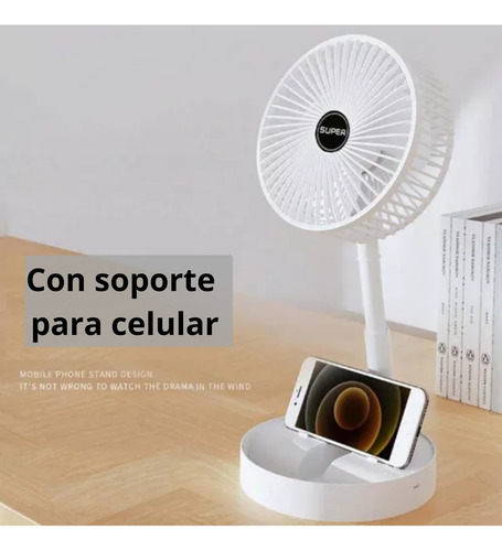 Ventilador Escritorio Pequeño Plegable 3 Velocidades 180°