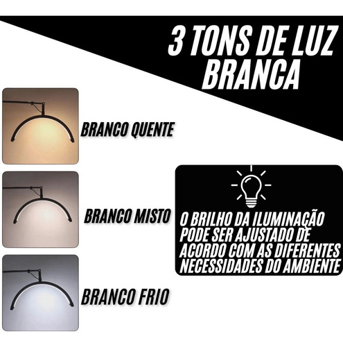 Kit Arco De Luz Led Lua + Kit De Sobrancelhas Profissional