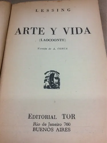 Arte Y Vida - Lessing - Laocoonte - Filosofía (Usado)