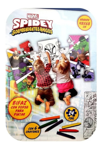 Puzzle Spidey 24 Pizas Gigante De Piso Bifaz Tapimovil