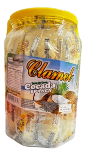 Doce De Coco Cocada Branca Clamel 1,02kg Pote Com 20 Un.