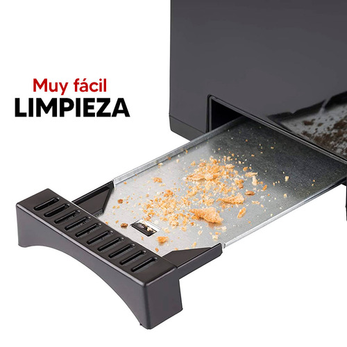Imagen 6 de 7 de Tostadora Doble Ranura Xion para 4 Panes XI-TO204-CU 1200w con recogemigas