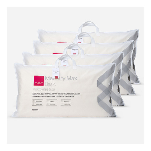 Set 4 Almohadas Memory Max Basic King 42 X 80 Cm - Rosen