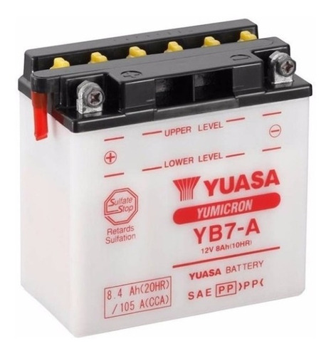 Imagen 1 de 2 de Bateria Motos Yuasa Yb7-a = 12n7-4a Suzuki Gn En 125  Vzh Sr